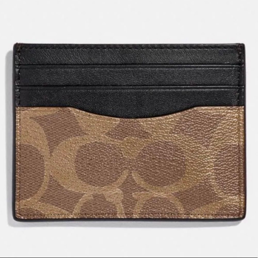 Coach SLIM CARD CASE IN SIGNATURE CANVAS